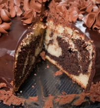 Marmurinis pyragas su šokoladiniu ganašu