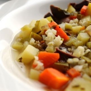 Agurkinė sriuba su skrandukais ir ryžiais