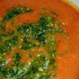 Keptų pomidorų sriuba