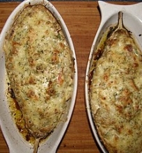 Baklažanas įdarytas varškės sūriu su daržovėmis pagal Gruzinų recept ą