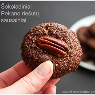 Šokoladiniai Pekano riešutų sausainiai